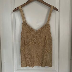 Beautiful embellished gold tank top